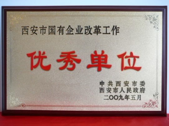 2009年5月，被西安市委、市政府评为西安市国企业改革工作优秀单位