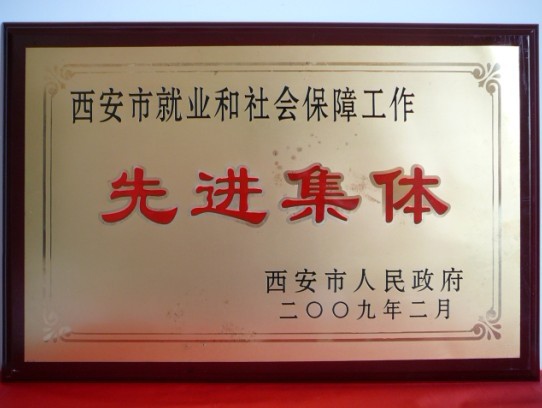 2009年2月，被西安市政府评为西安市就业和社会保障工作先进集体